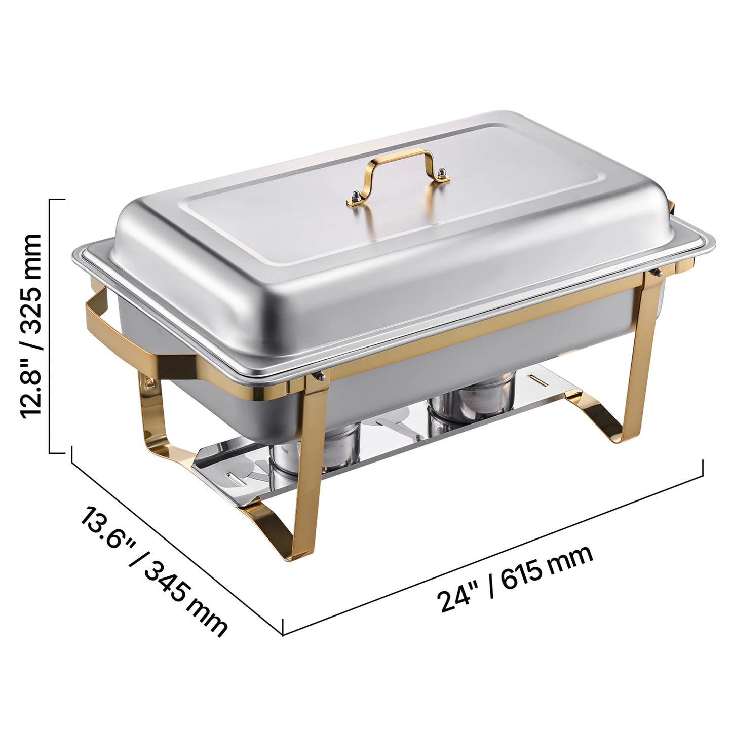 SucceBuy Stainless Steel Chafing Dish Buffet Set With Pans Warmer
