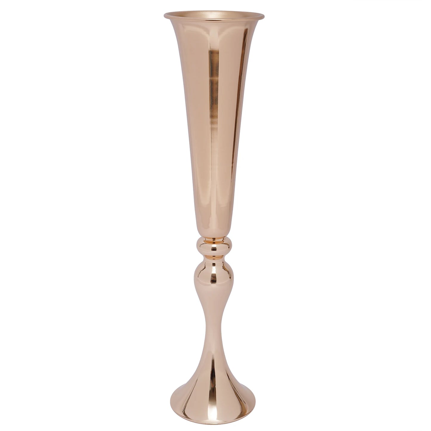 Elegant Set of 6 Metal Trumpet Vases for Wedding Decor