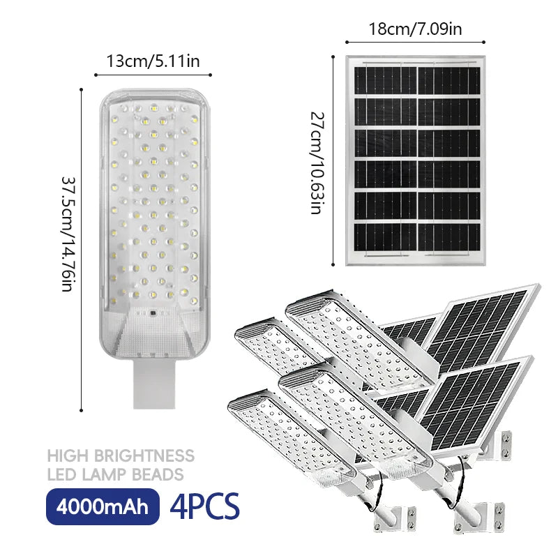 IP68 Outdoor Solar Street Light 8000LM 320 Degree Wide Angle