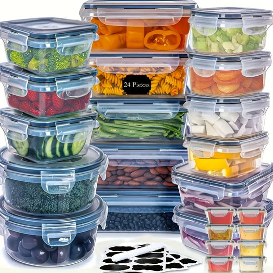 BPA Free Food Storage Set With Airtight Lids And Labels