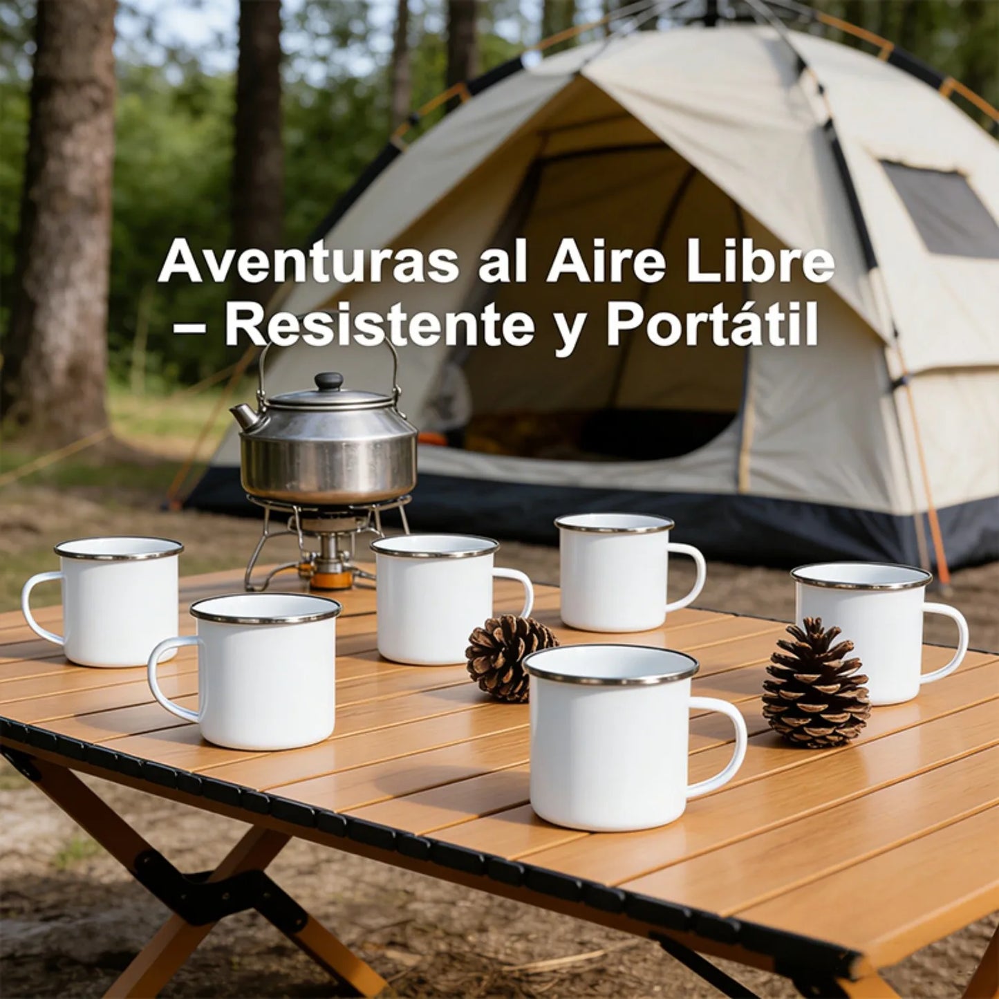 Enamel Mugs Set for Camping and Kitchen Rustic Classic