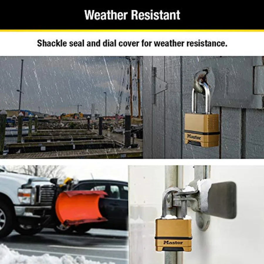 Heavy Duty Weather Resistant Padlock Resettable Combination Lock Outdoor