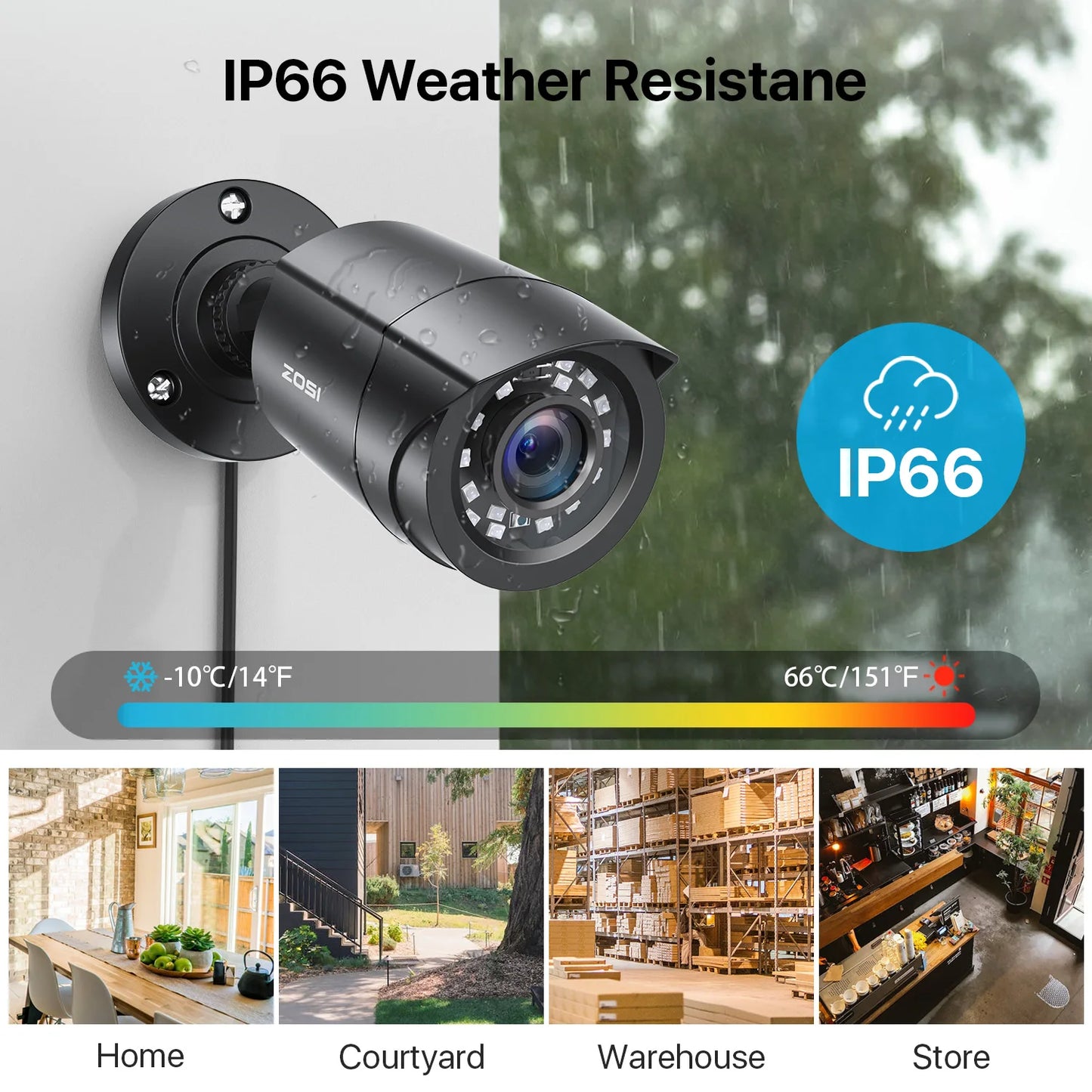 ZOSI 1080P HD TVI 4 Pack Security Cameras Outdoor Weatherproof