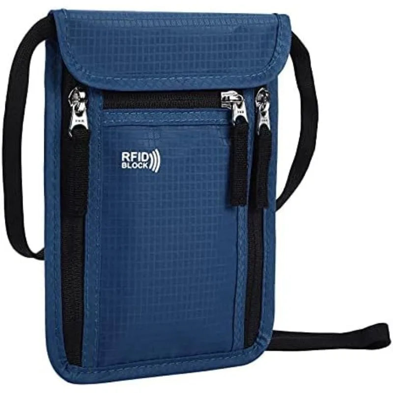 Travel Pouch Neck Wallet RFID Blocking Passport Holder Organizer