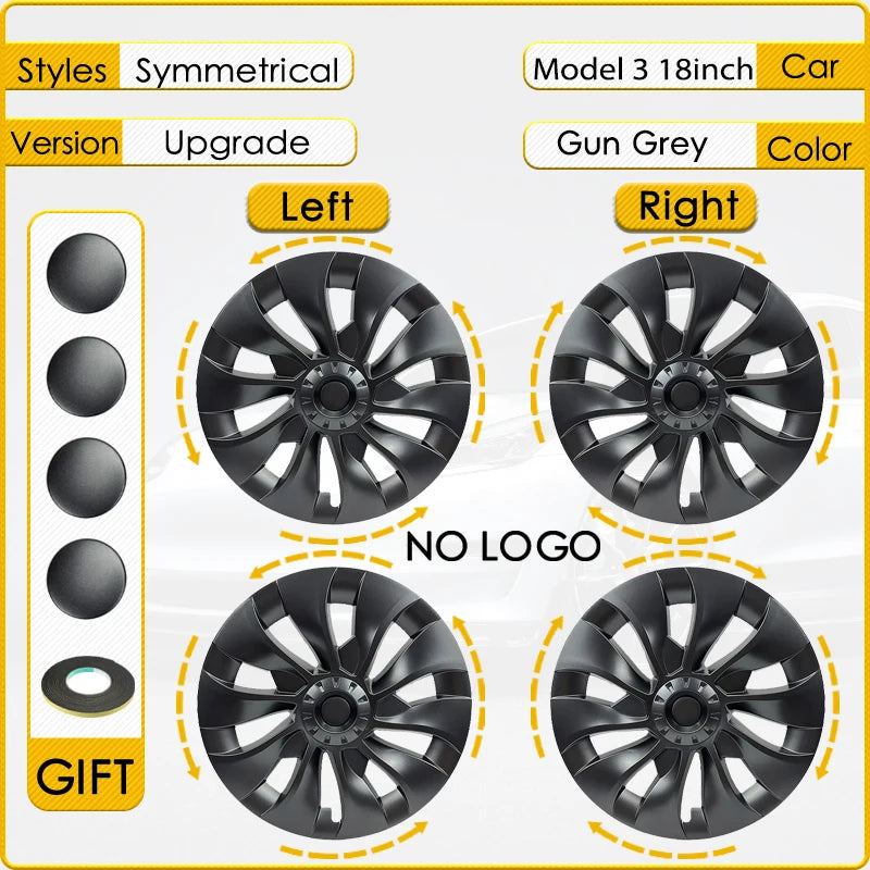 YIKUN Tesla Model 3 Hub Cap Wheel Cover Replacement