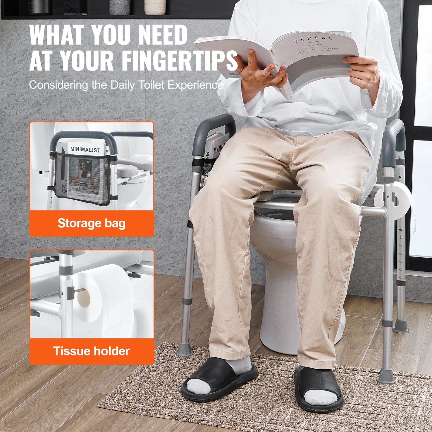 SucceBuy Raised Toilet Seat With Seven Position Height Adjustment