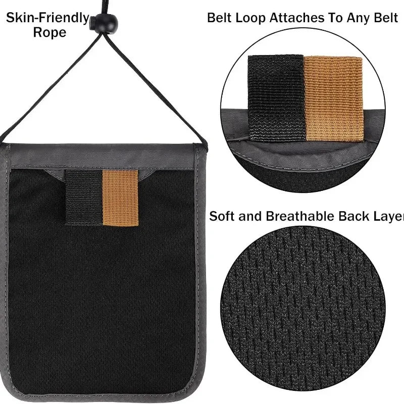 Travel Pouch Neck Wallet RFID Blocking Passport Holder Organizer