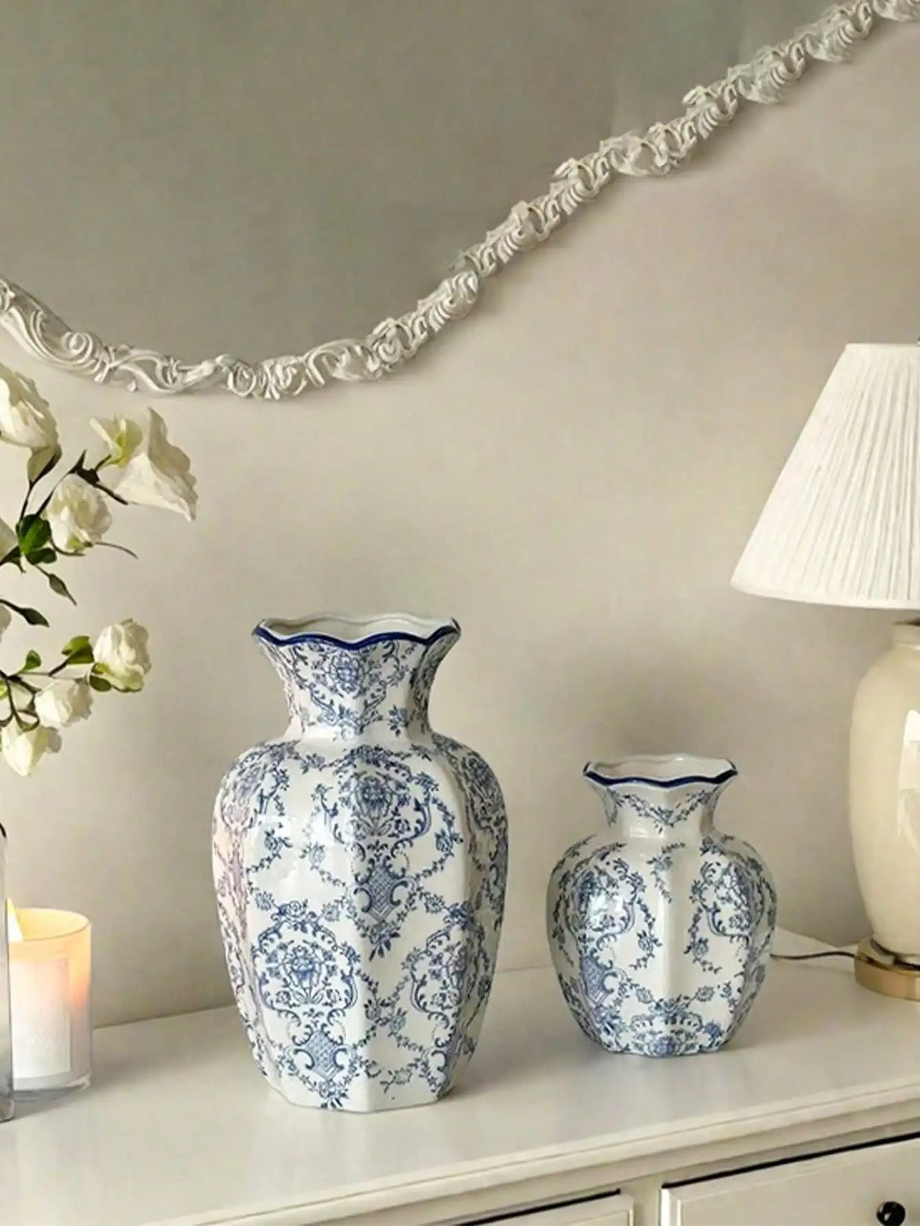 Porcelain Vase Chinese Retro Floral Home Decor For Living Rooms