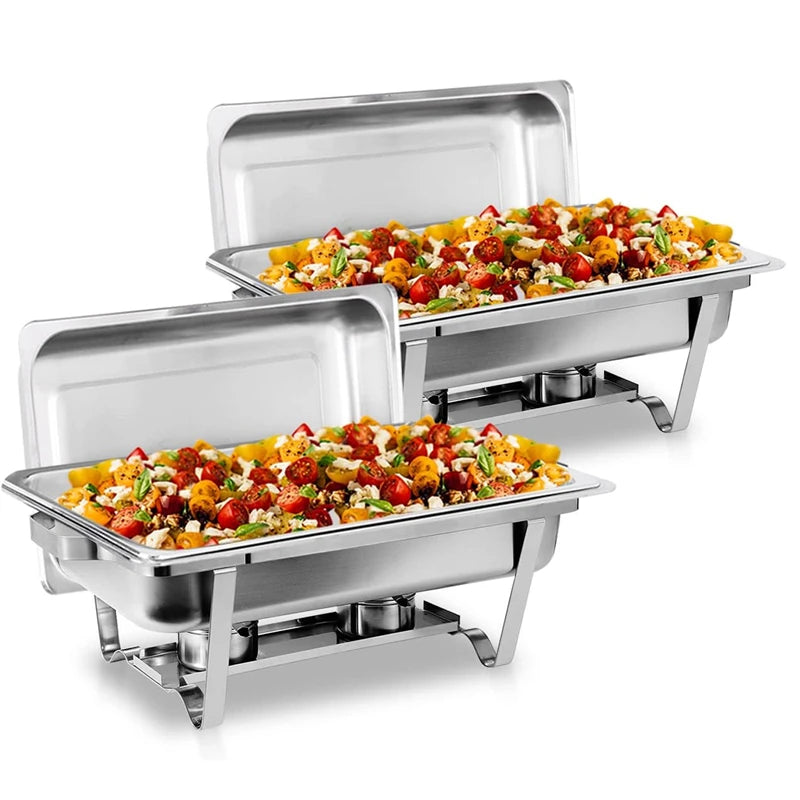 Stainless Steel Chafing Dish Buffet Set 8 Quart With Lids