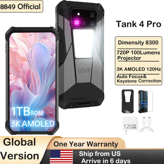 8849 Tank 4 Pro Unihertz 5G Rugged Projector Smartphone