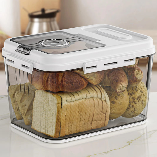 Bread Box Airtight Storage Container With Lid For Kitchen Countertop