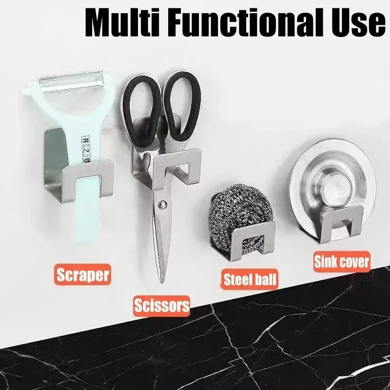 Stainless Steel Kitchen Sink Sponge Holder Rack Self Adhesive Drainer