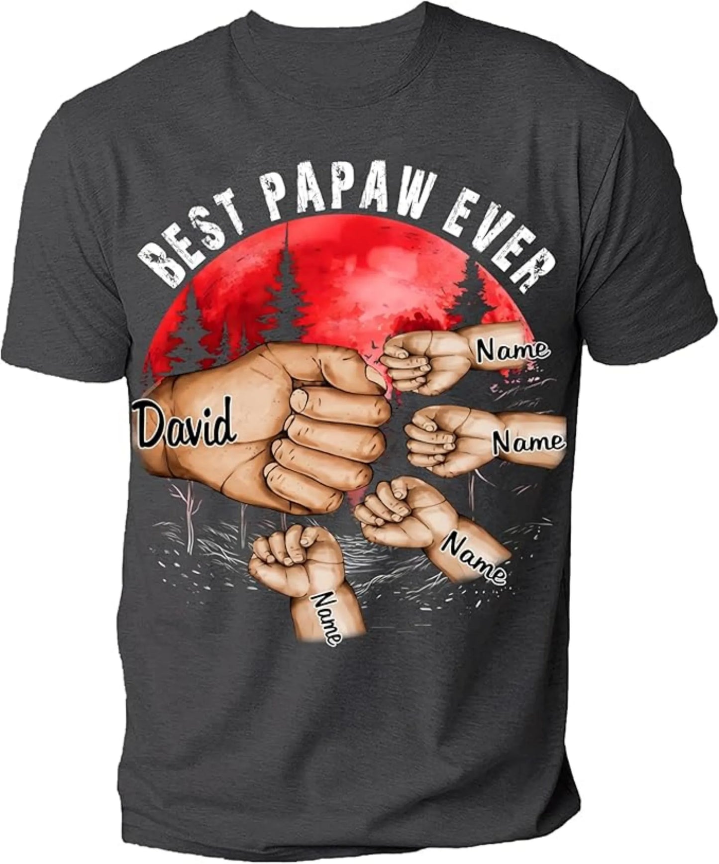 Personalized Best Grandpa Dad Ever Shirt With Custom Kid Name