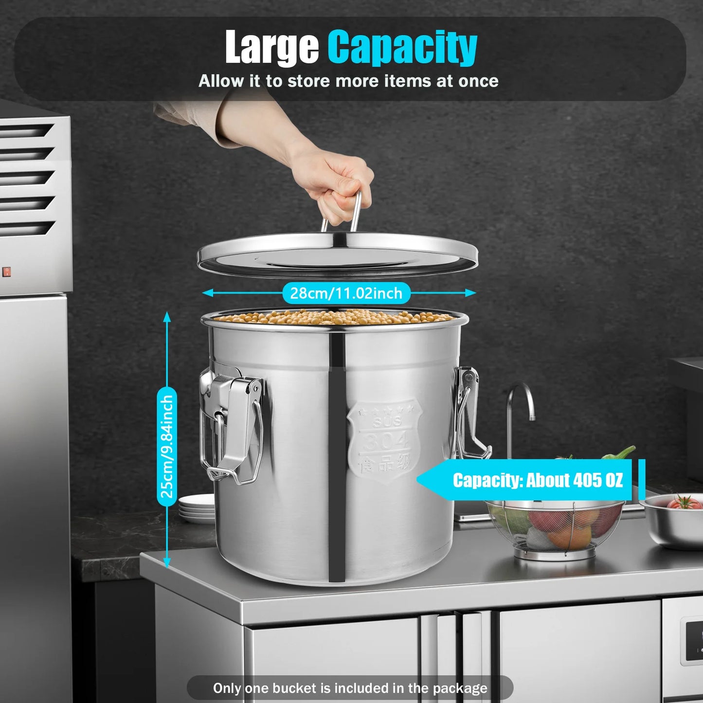 Bymaocar 304 Stainless Steel Cereal Storage Container Airtight