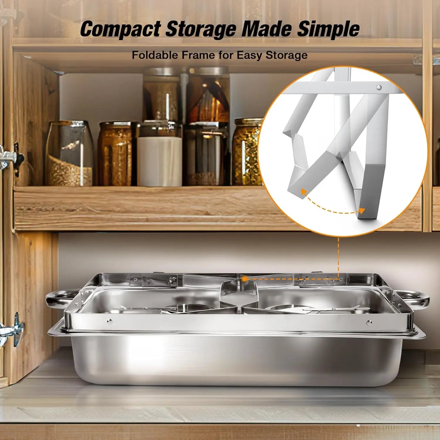 Stainless Steel Chafing Dish Buffet Set 8 Quart With Lids