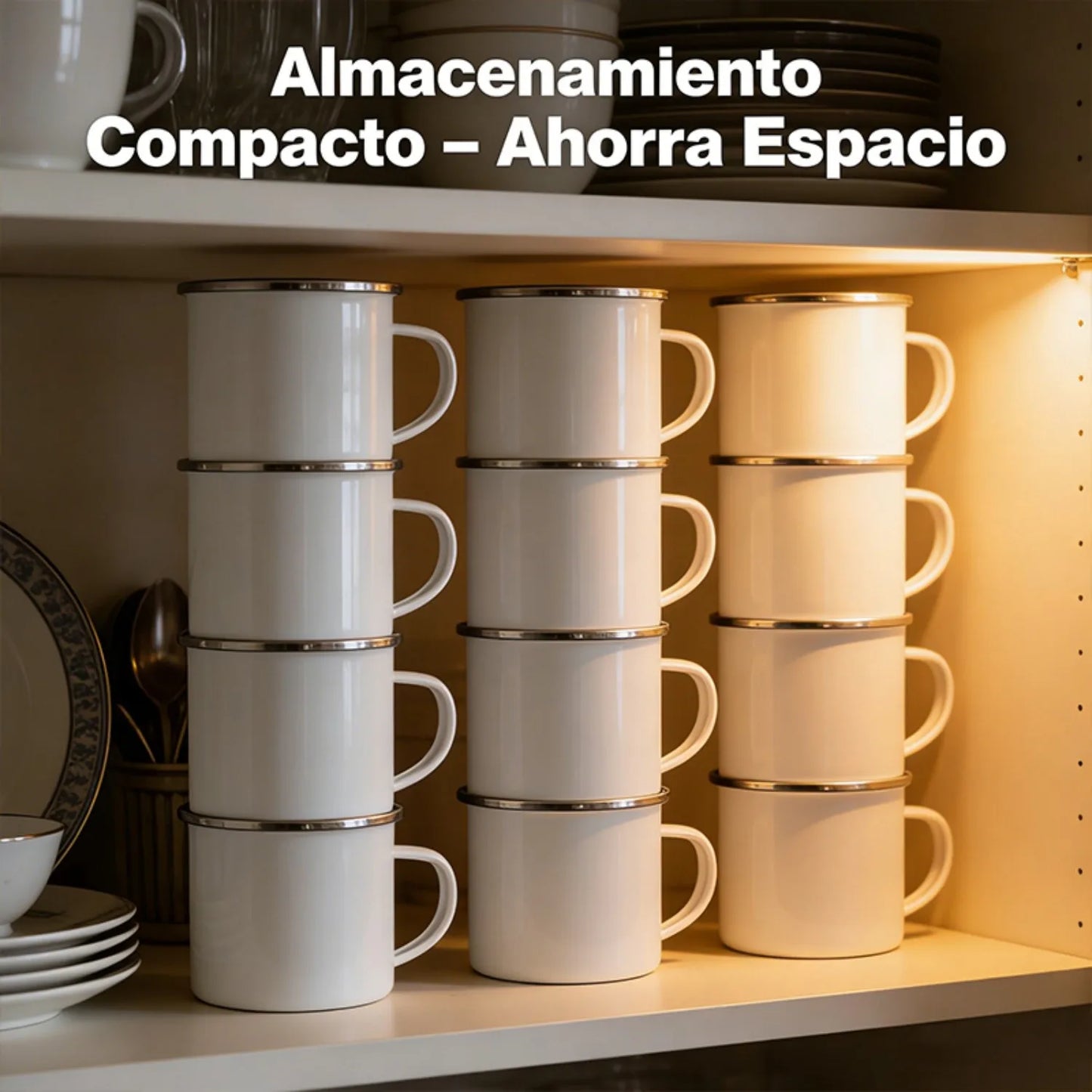 Enamel Mugs Set for Camping and Kitchen Rustic Classic