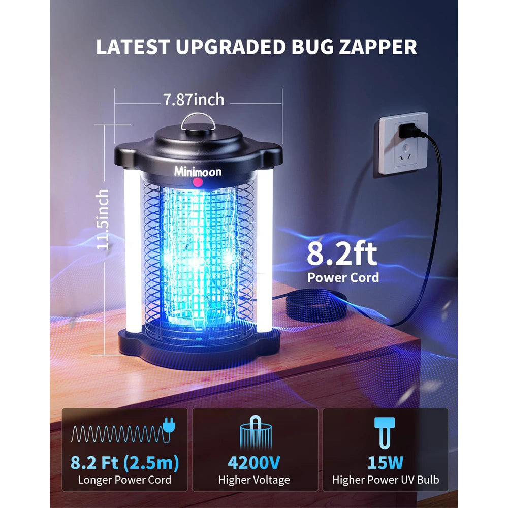 Minimoon Dual LED Bug Zapper Outdoor Mosquito Trap 15W