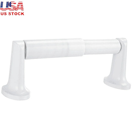 Wall Mounted Toilet Paper Holder Oval Style White Finish Corrosion Resistant