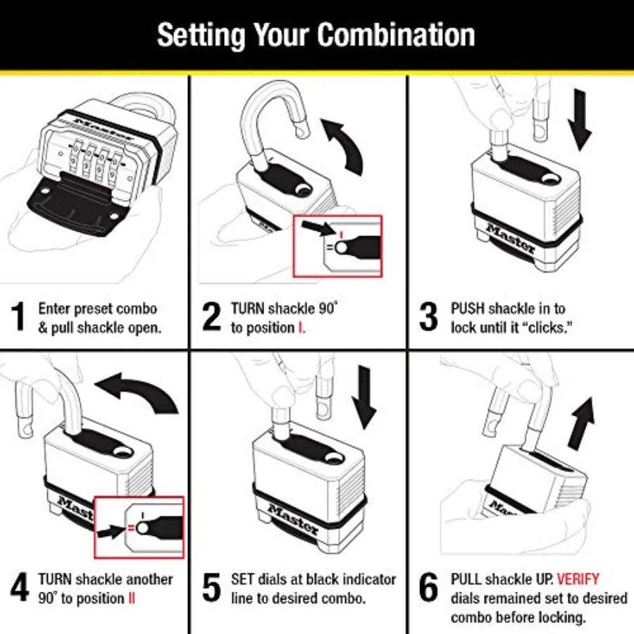 Heavy Duty Weather Resistant Padlock Resettable Combination Lock Outdoor
