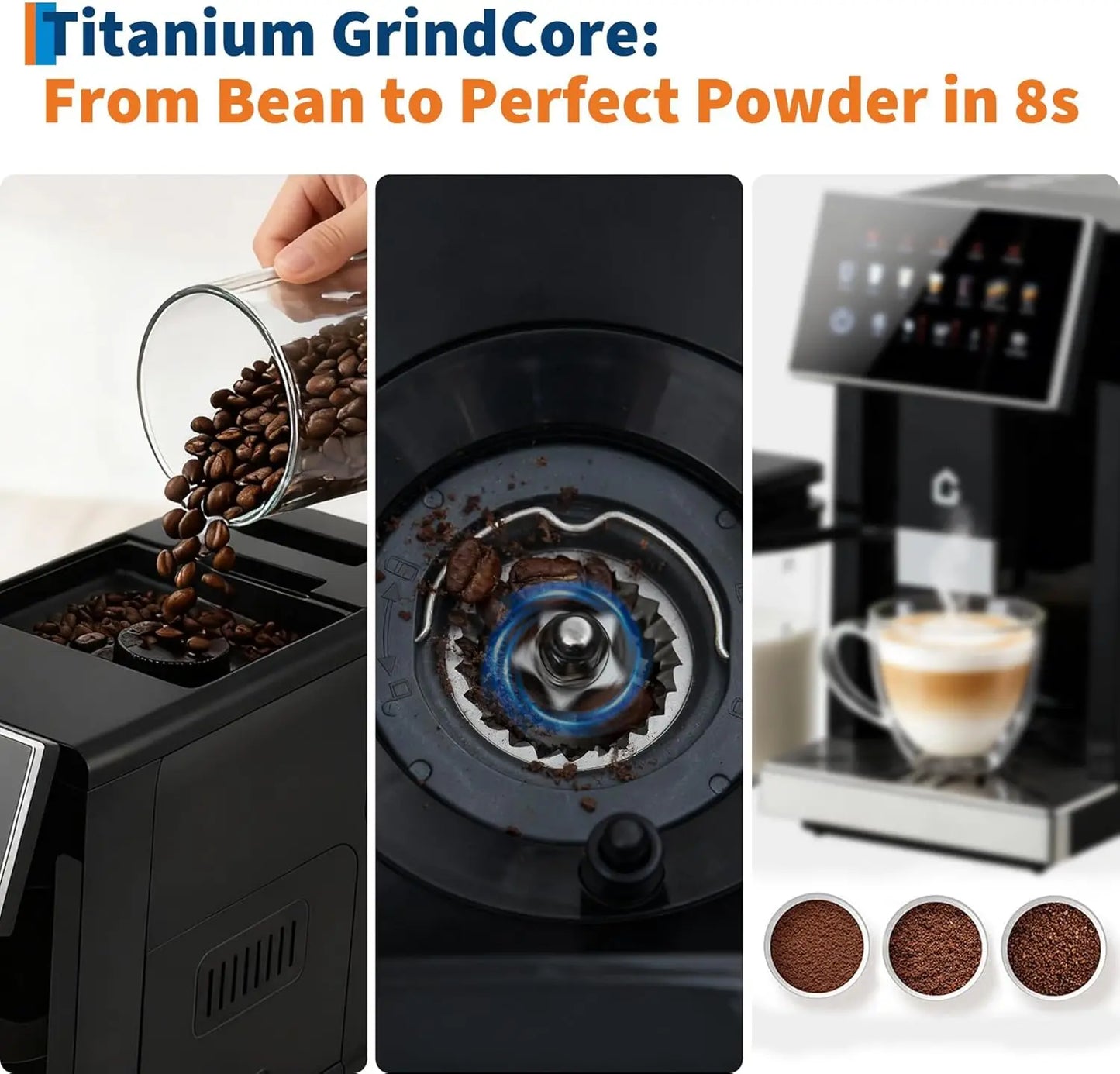 Acekool Espresso Machine With Milk Frother And Grinder Removable Brewer
