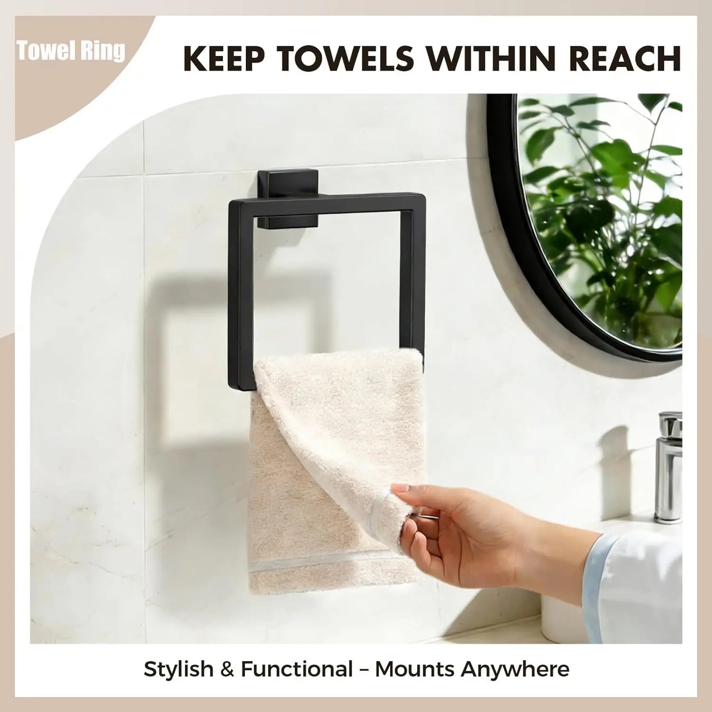 XIUWO 5-Piece Bathroom Hardware Set SUS304 Stainless Steel