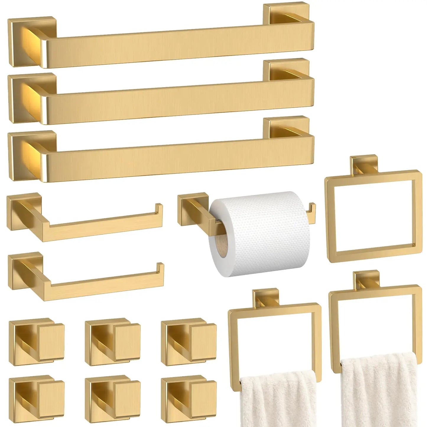XIUWO 5-Piece Bathroom Hardware Set SUS304 Stainless Steel