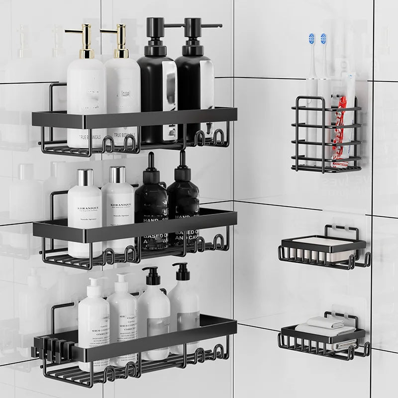 6 Pack Self Adhesive Shower Caddy Rack No Drilling