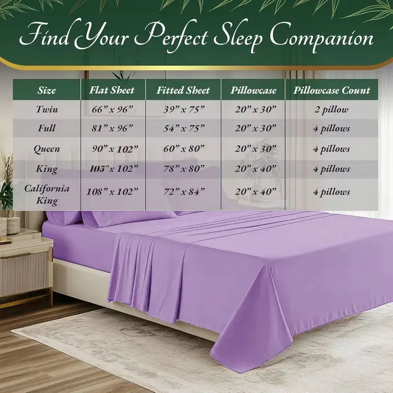 Bamboo Cooling Sheet Set For Kids Breathable Comfort