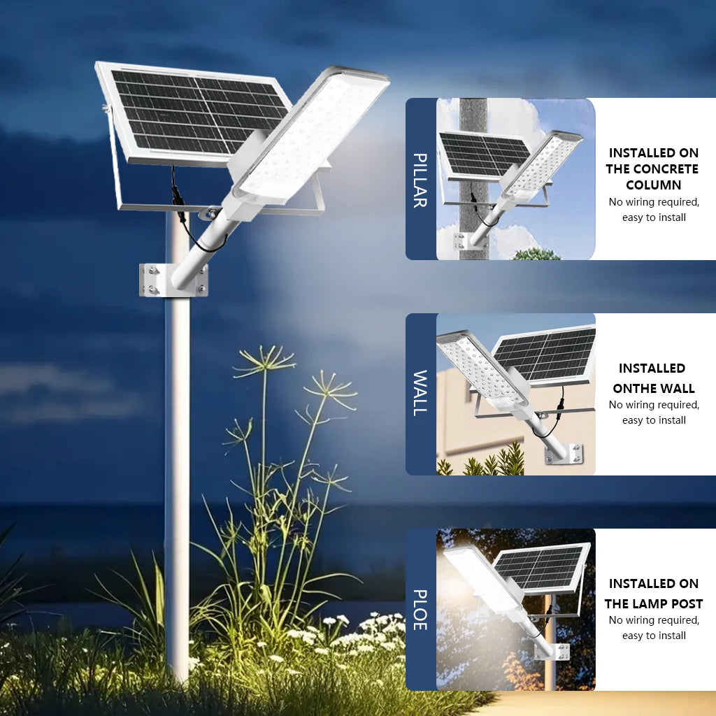 IP68 Outdoor Solar Street Light 8000LM 320 Degree Wide Angle