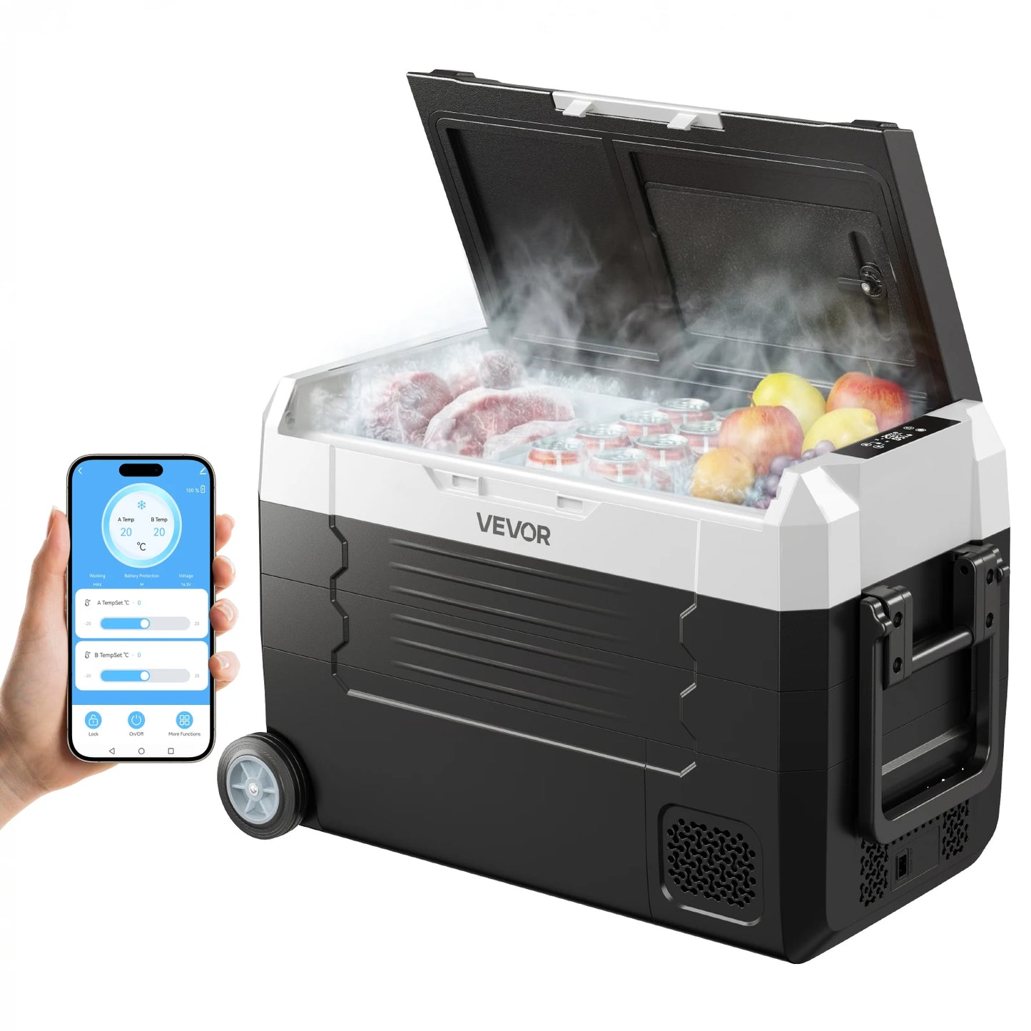 SucceBuy Portable Car Refrigerator 12V Compressor Cooler For Camping