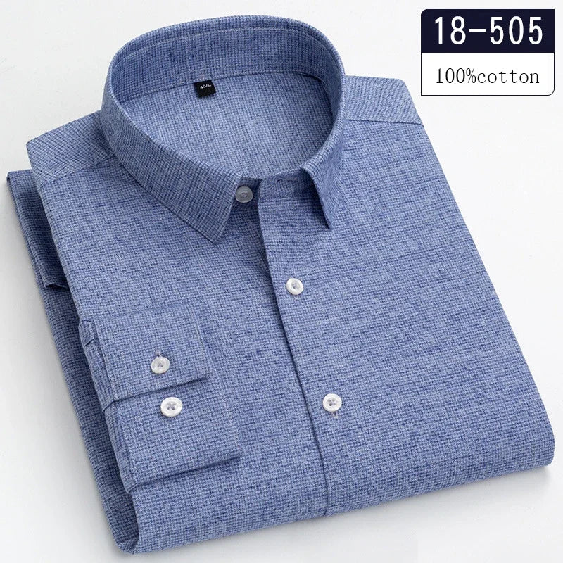 Qi Xiu Cai 100 Percent Cotton Houndstooth Mens Shirt