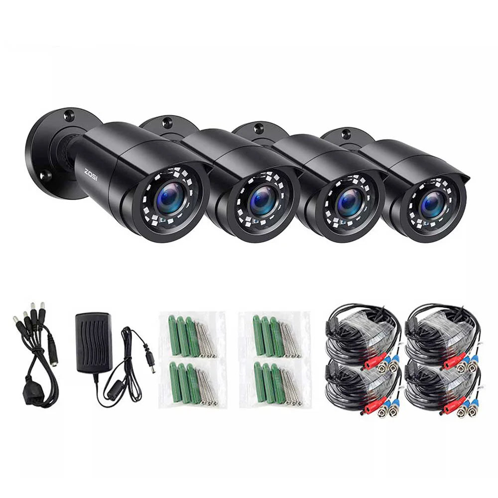 ZOSI 1080P HD TVI 4 Pack Security Cameras Outdoor Weatherproof