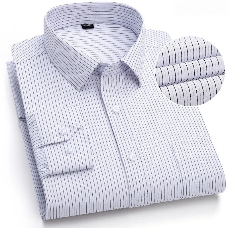 Qi Xiu Cai Mens Slim Fit Long Sleeve Shirt Houndstooth