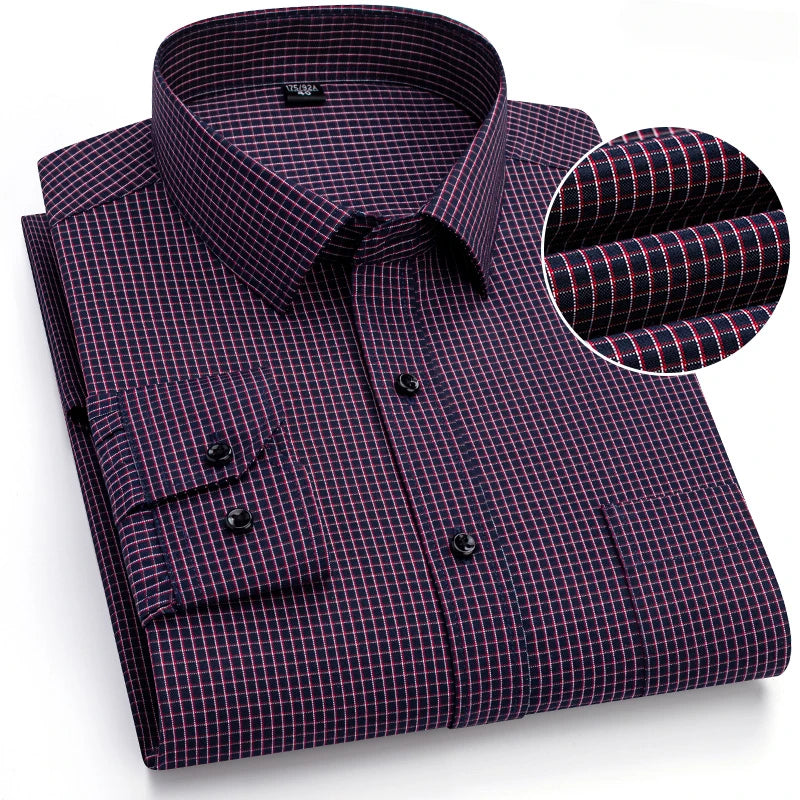 Qi Xiu Cai Men Slim-Fit Long-Sleeve Shirt Casualwear