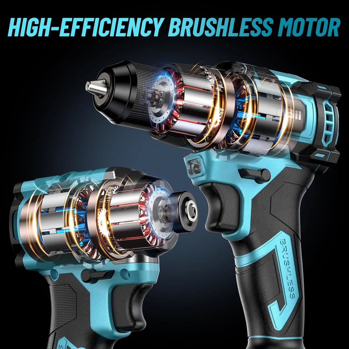 Seesii 21V Cordless Drill And Impact Driver Combo Kit