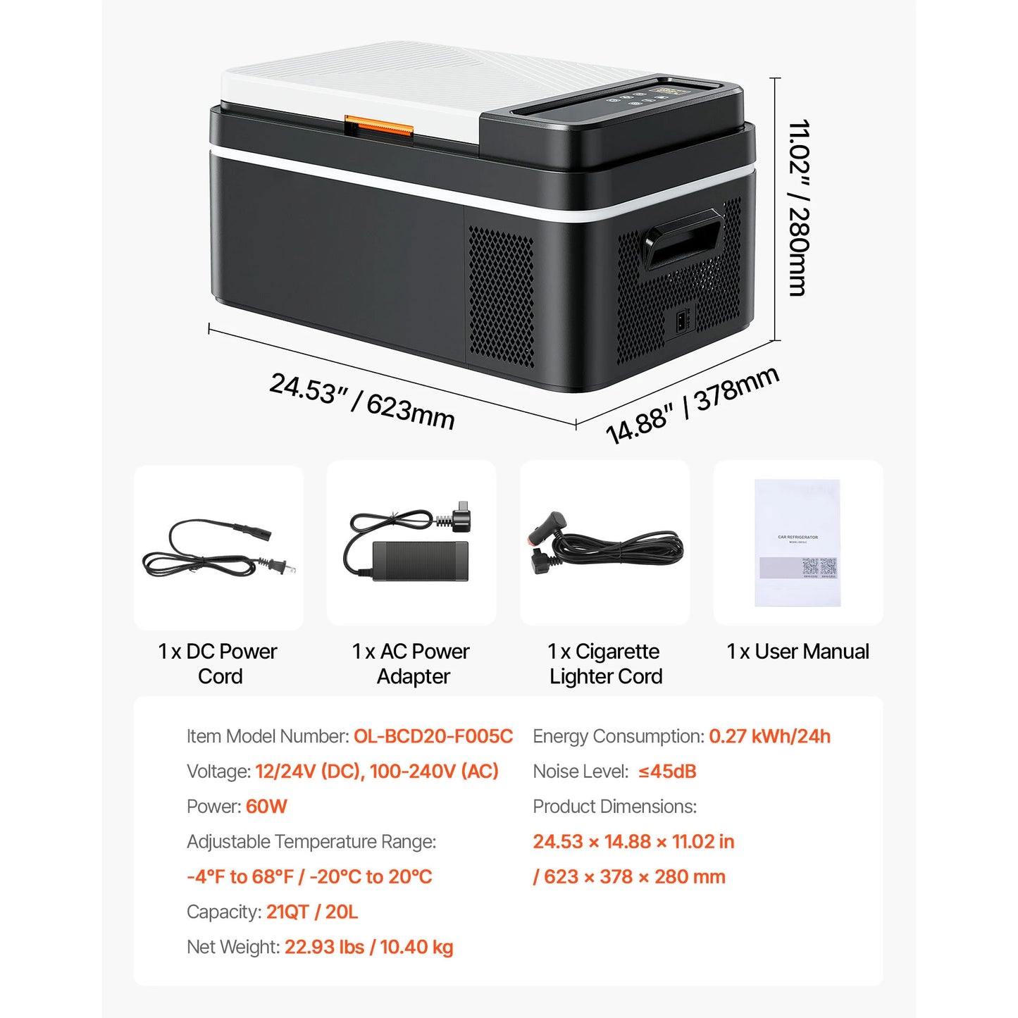 SucceBuy Portable Car Refrigerator 12V Compressor Cooler For Camping