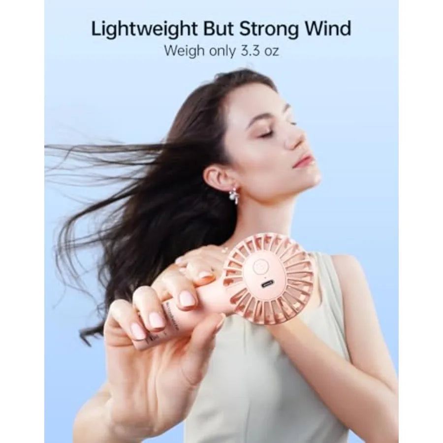 Mini Portable Rechargeable Handheld Fan With 3 Speeds For Travel