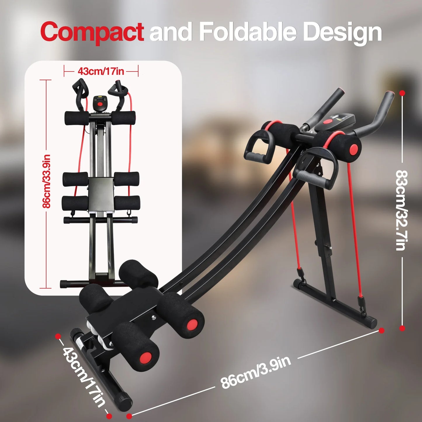 GIKPAL Foldable Ab Machine For Home Gym Core And Abdominal Trainer