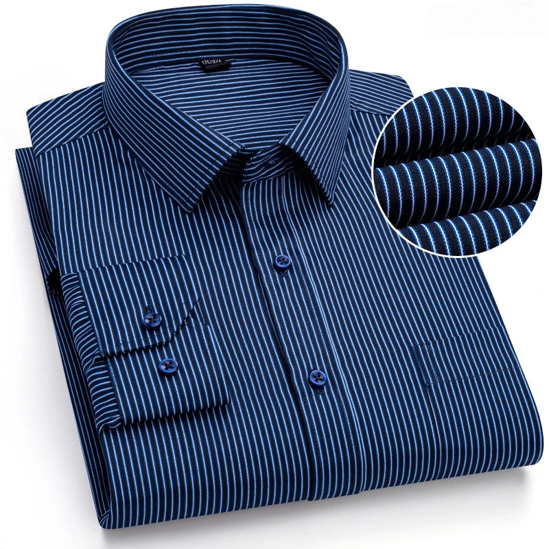 Qi Xiu Cai Mens Slim Fit Long Sleeve Shirt Houndstooth