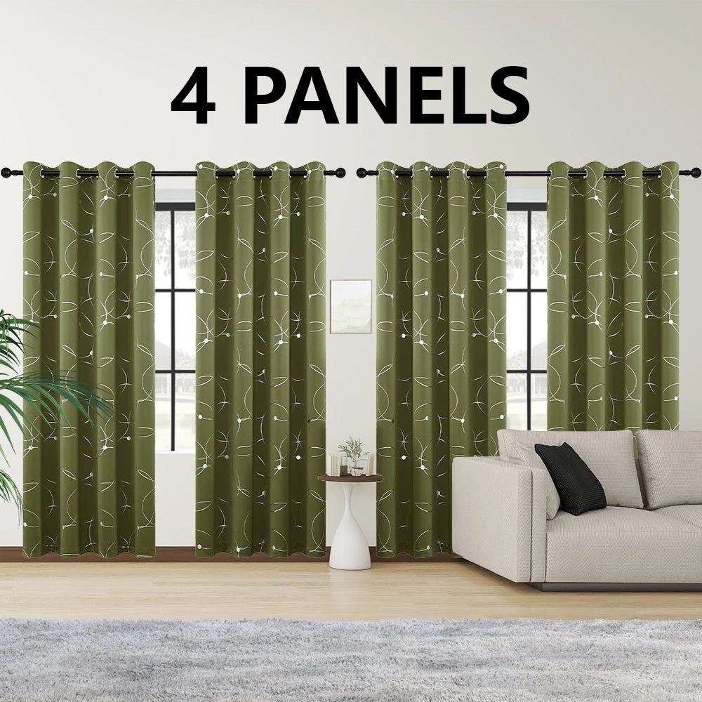 Blackout Curtains Grommet Thermal Insulated Room Darkening For Bedroom
