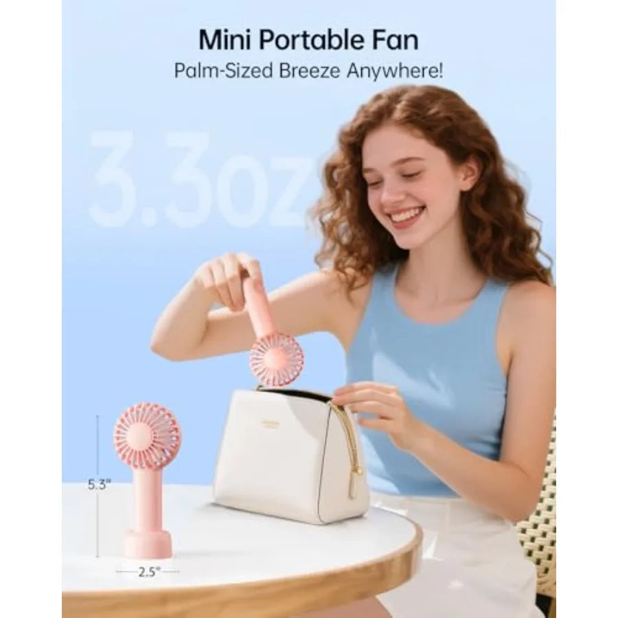 Mini Portable Rechargeable Handheld Fan With 3 Speeds For Travel