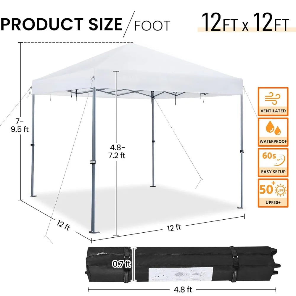 Pop Up Canopy Tent Easy Setup Portable Outdoor Gazebo Wheeled