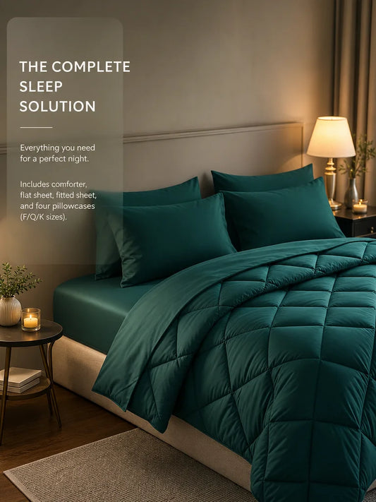 EasYum 100 Percent Polyester Quilted Bedding Set With Pillowcases
