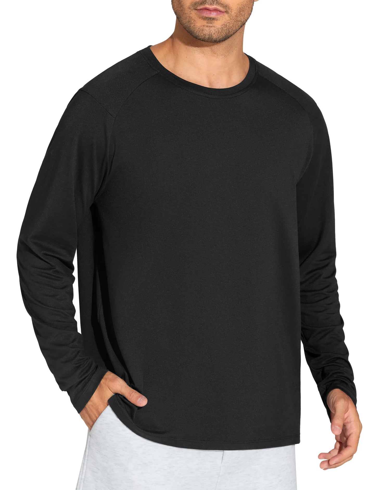 The Gym People Mens Lightweight Upf 50+ Long Sleeve Athletic Workout Pullover Top