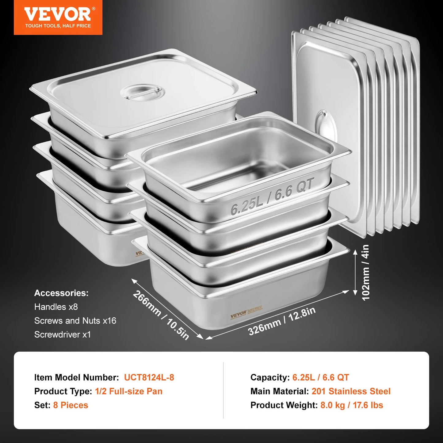 SucceBuy Stainless Steel Steam Table Pan For Catering And Chafing