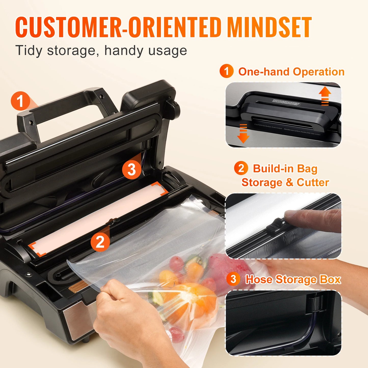 SucceBuy Vacuum Sealer 130W 90KPa Kitchen Food Sealing Machine