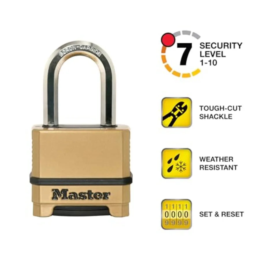 Heavy Duty Weather Resistant Padlock Resettable Combination Lock Outdoor
