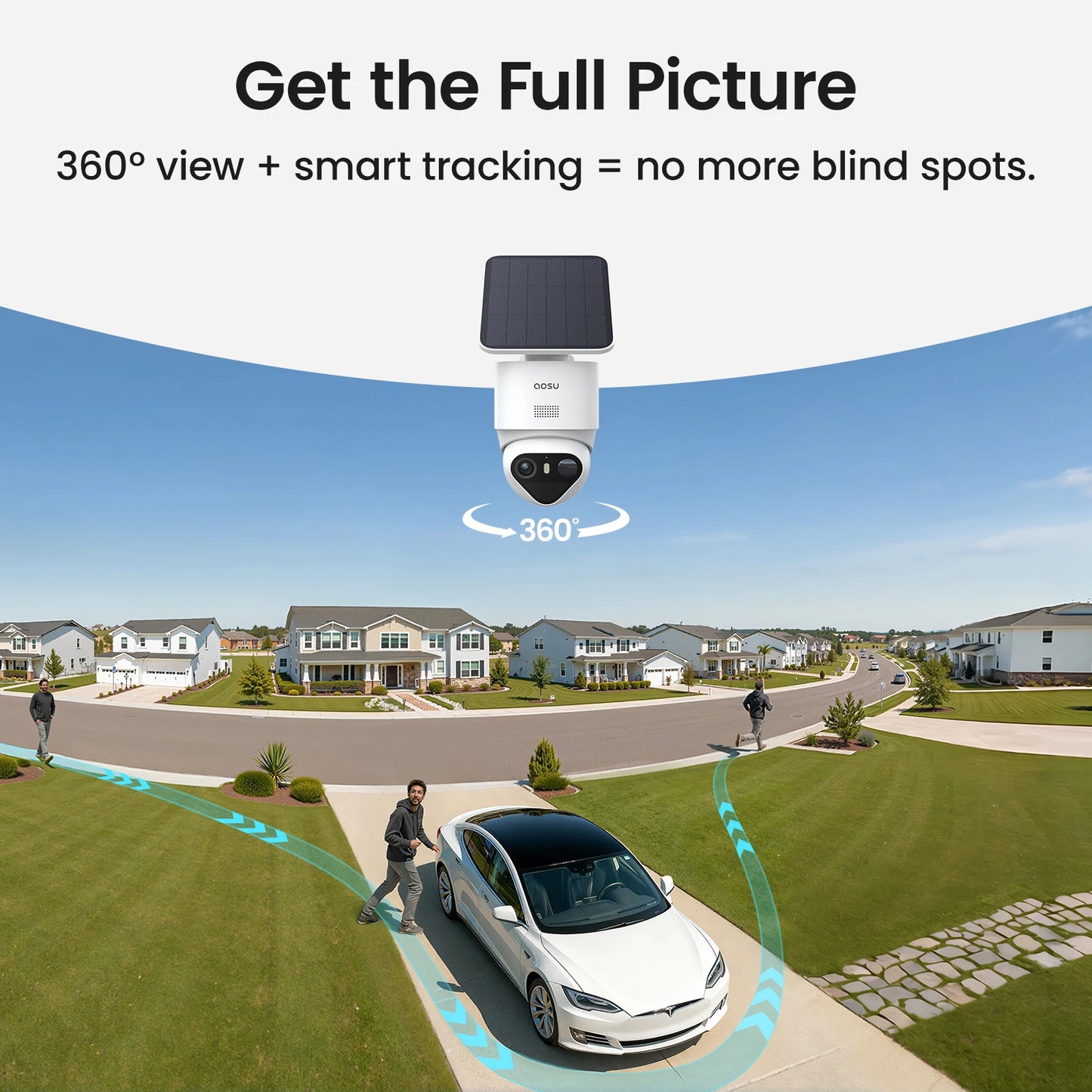 AOSU Ultra 8MP Solar Wireless Outdoor Camera AI Night Vision