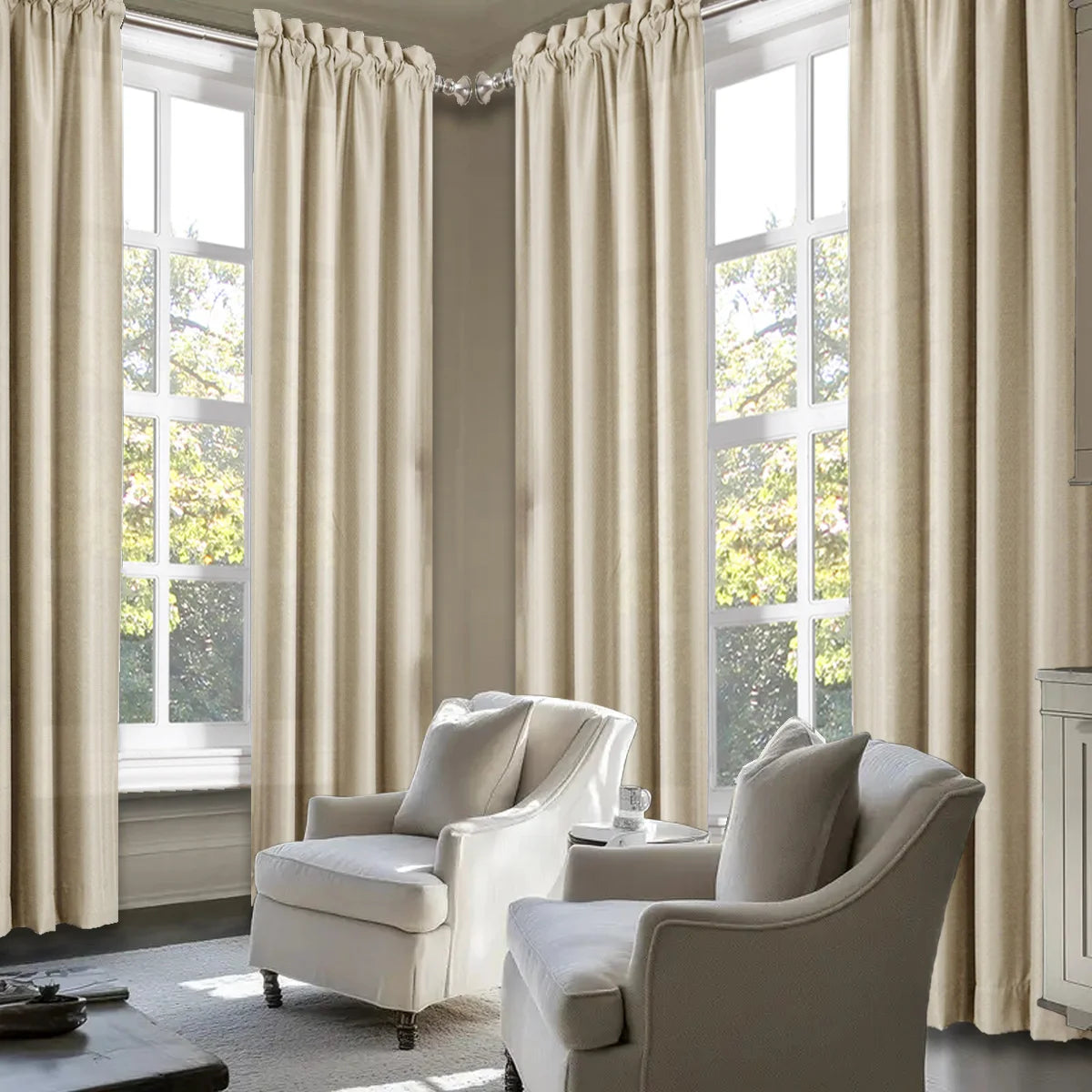 SABALANICA Light Filtering Curtains 4 Panels Rod Pocket Polyester