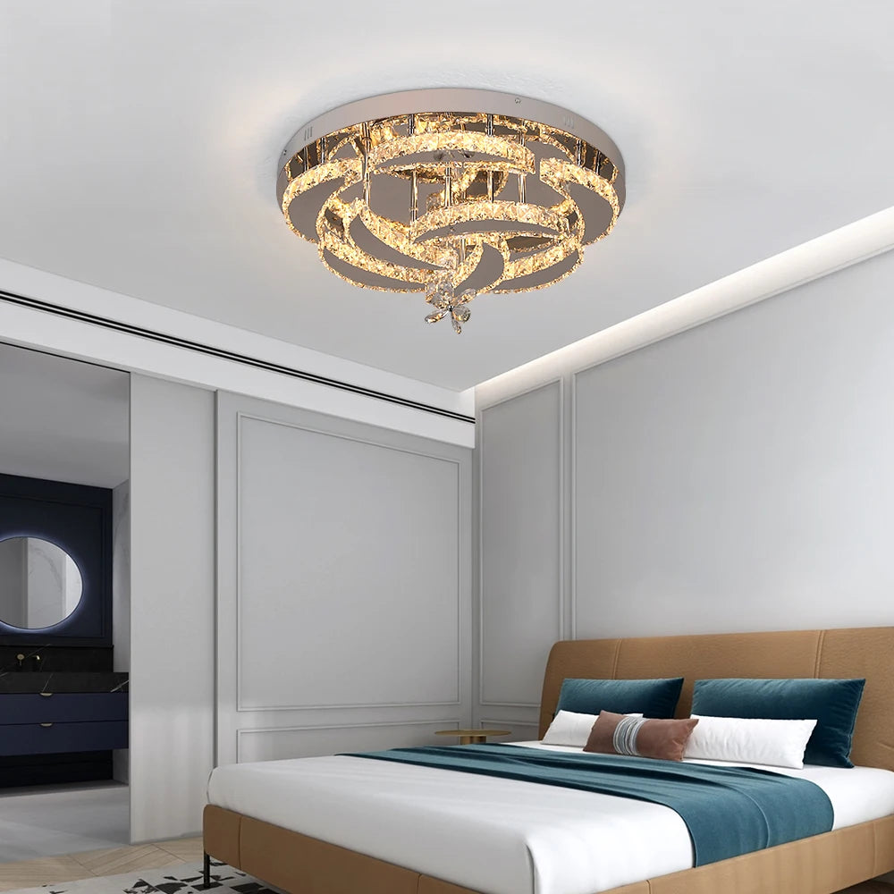 GreeLustr Crystal Pendant LED Chandelier Modern Living Room Lighting